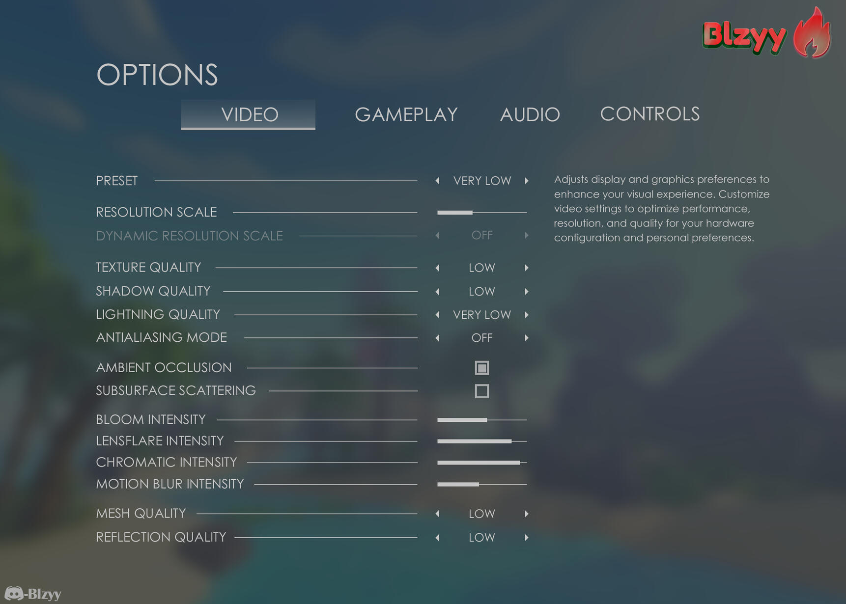 Battlefield Settings UI
